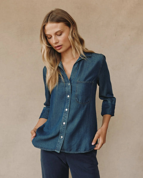 Shirt Tail Button Down - Twilight Rinse Wash - PRE ORDER - et seQ fashion