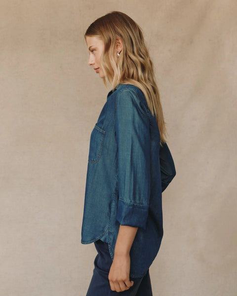 Shirt Tail Button Down - Twilight Rinse Wash - PRE ORDER - et seQ fashion