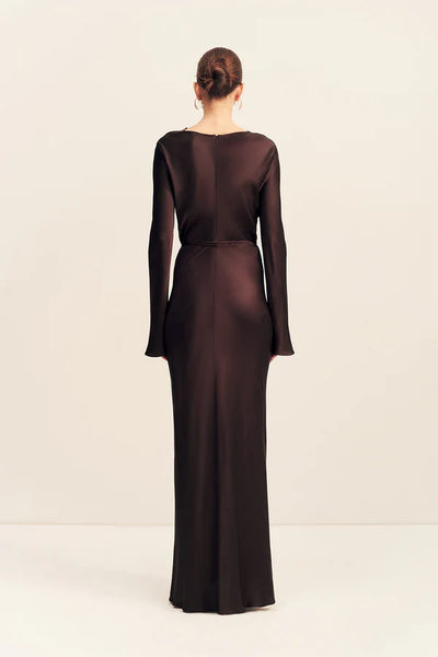 Agnes Long Sleeve Maxi Dress - Espresso - et seQ fashion