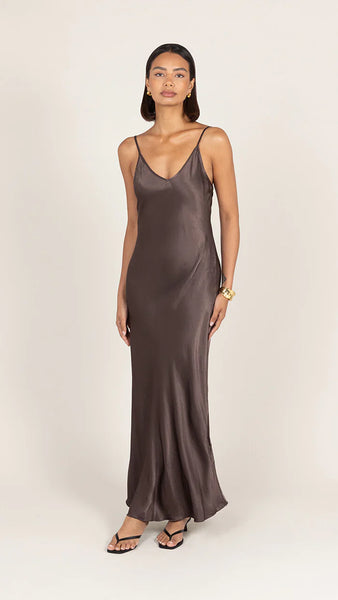Lana Satin Dress - Espresso - et seQ fashion