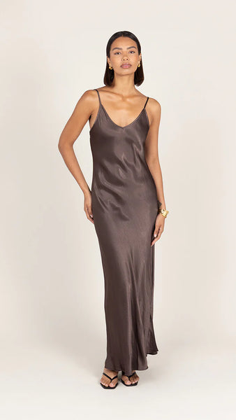 Lana Satin Dress - Espresso - et seQ fashion