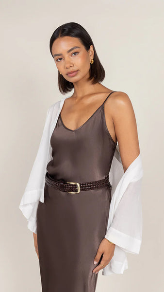 Lana Satin Dress - Espresso - et seQ fashion