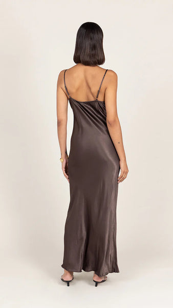 Lana Satin Dress - Espresso - et seQ fashion