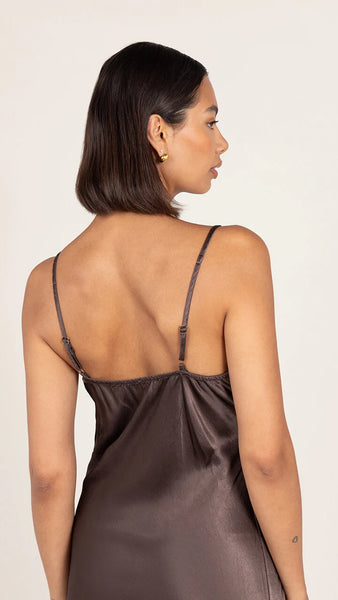 Lana Satin Dress - Espresso - et seQ fashion