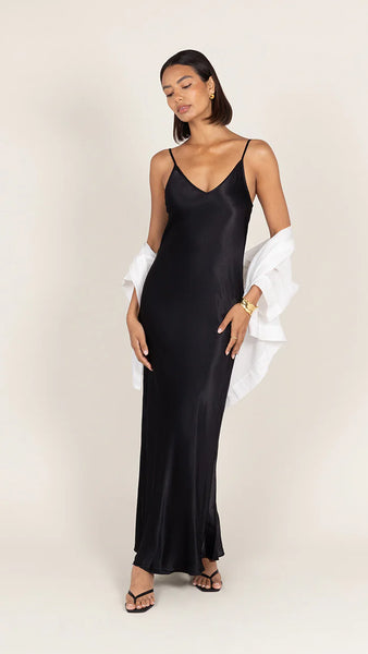 Lana Satin Dress - Black - et seQ fashion