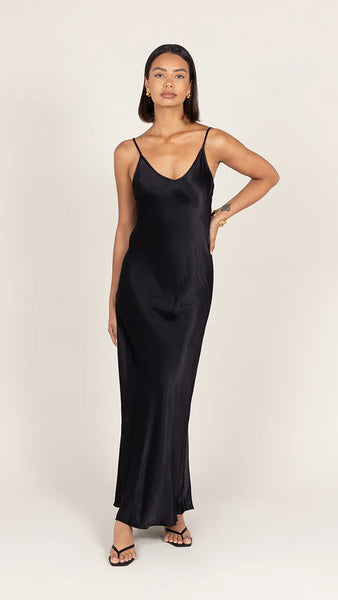 Lana Satin Dress - Black - et seQ fashion