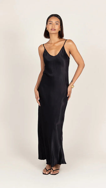 Lana Satin Dress - Black - et seQ fashion