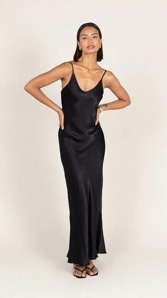 Lana Satin Dress - Black - et seQ fashion