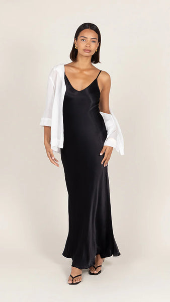 Lana Satin Dress - Black - et seQ fashion