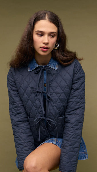 Joe Reversible Quilted Jacket - Navy/White - et seQ fashion
