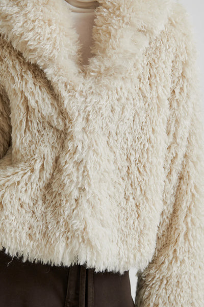 Ophie Fluffy Jacket - Tofu - et seQ fashion