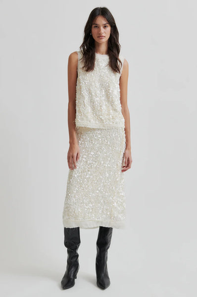 Shiny Skirt - Tofu / Sequin - et seQ fashion