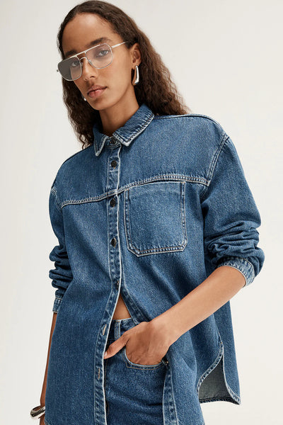 Kennedy Denim Shirt - Dark Indigo - et seQ fashion