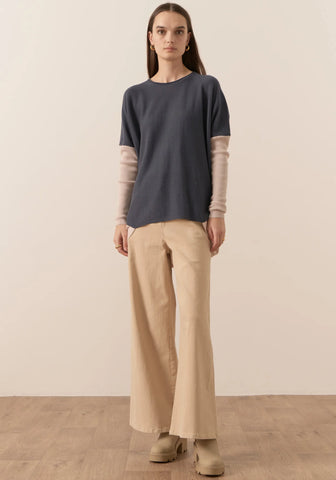 Vidal Draped Knit - Slate/Pebble