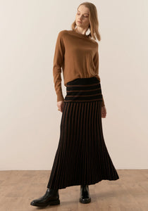 Gizelle Lurex Pleat Skirt - Black/Copper A FURTHER 15% OFF AUTOMATICALLY APPLIED AT CHECKOUT