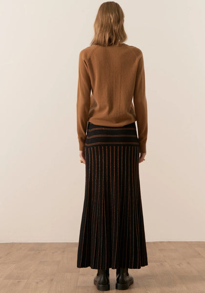 Gizelle Lurex Pleat Skirt - Black/Copper A FURTHER 15% OFF AUTOMATICALLY APPLIED AT CHECKOUT