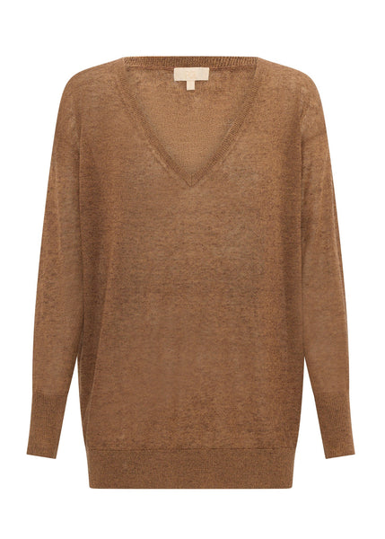Vaun V-Neck Knit - Toffee - et seQ fashion