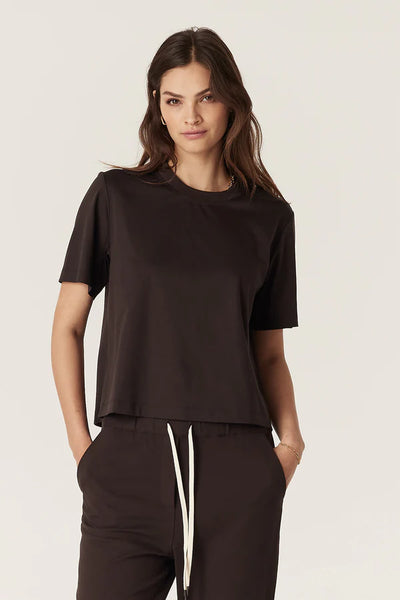 Pima Boxy Tee - Espresso - et seQ fashion