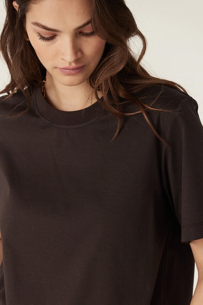 Pima Boxy Tee - Espresso - et seQ fashion