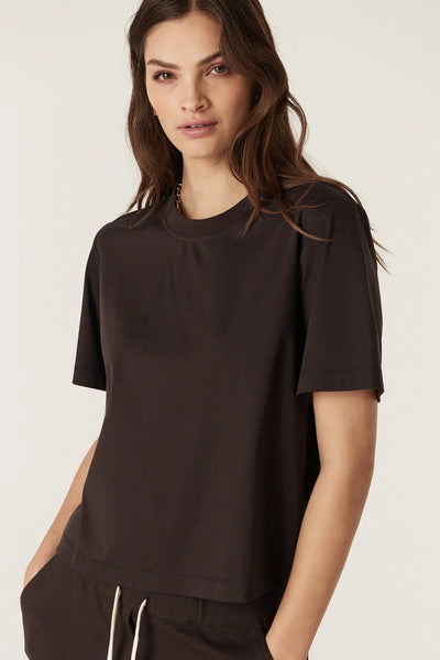 Pima Boxy Tee - Espresso - et seQ fashion