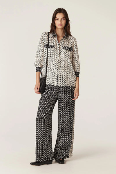 Hamilton Blouse - Ivory Geo Print - et seQ fashion