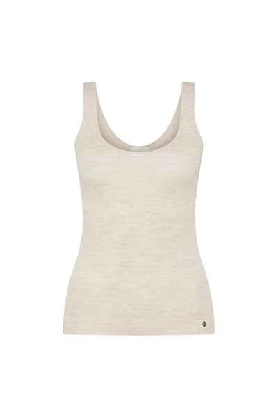 Superfine Merino Singlet - Oatmeal - et seQ fashion