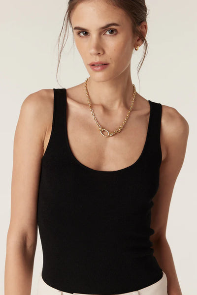 Superfine Merino Singlet - Black - et seQ fashion