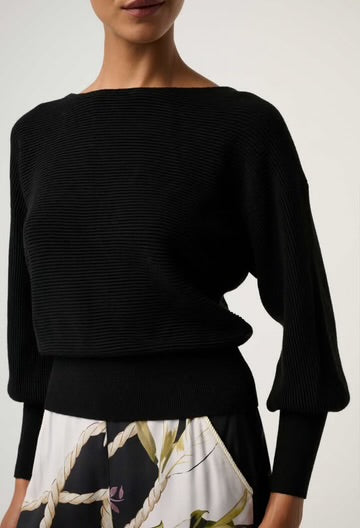 Clarissa Merino Wool Blend Reversible Knit Top - Black - et seQ fashion