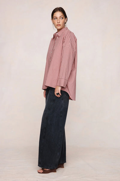 Edie Shirt - Rosewood Stripe - et seQ fashion