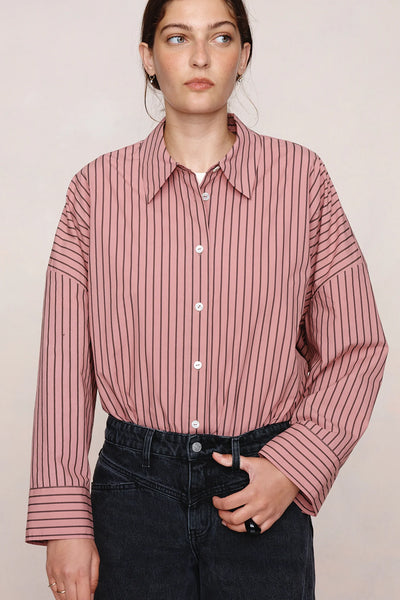 Edie Shirt - Rosewood Stripe - et seQ fashion