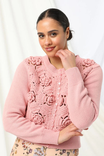 Audrey Knitted Cardigan - Rose - et seQ fashion