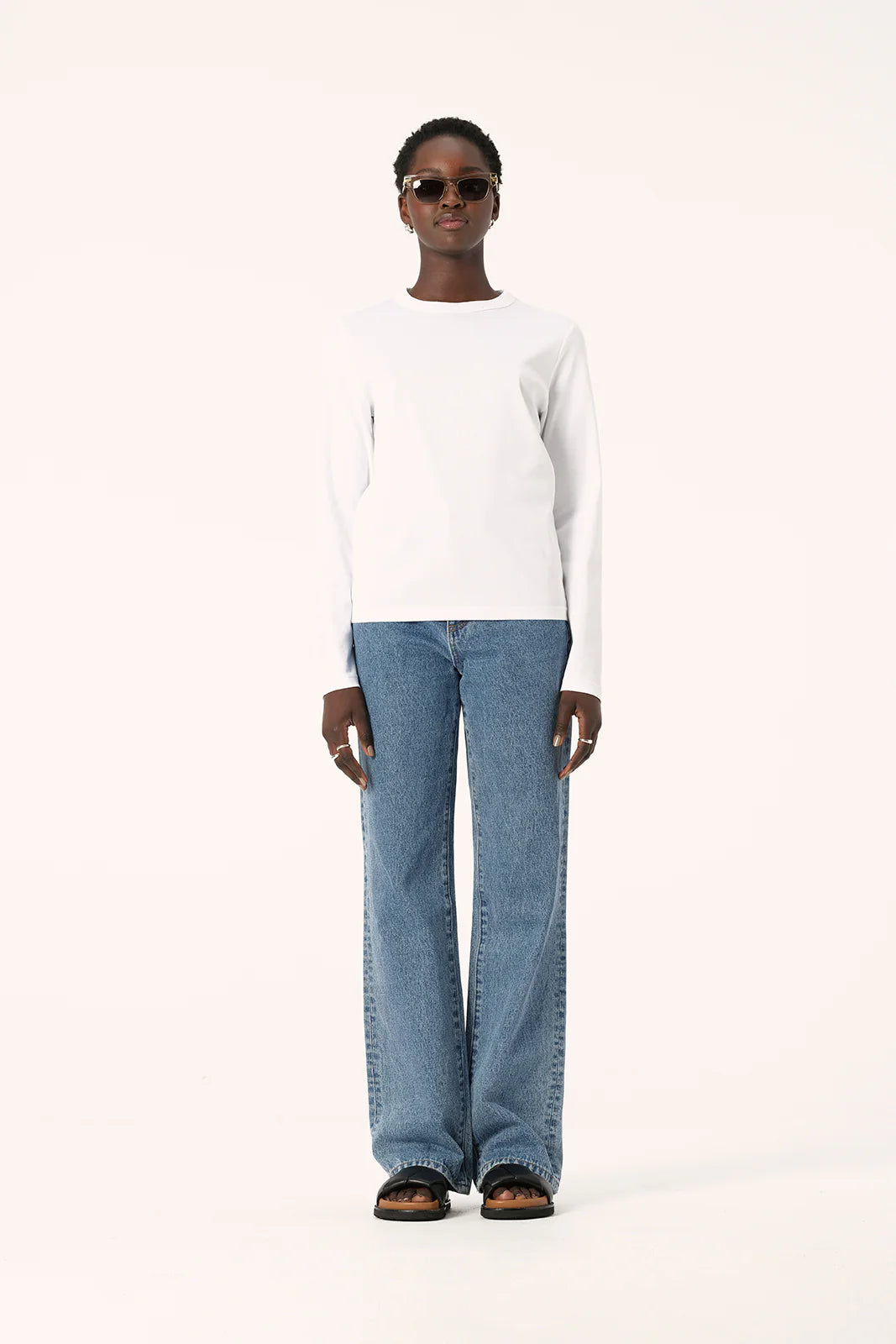 Zoe Long Sleeve Tee - White