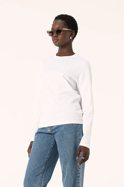 Zoe Long Sleeve Tee - White