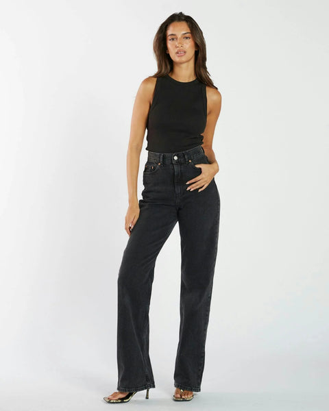 Echo High Straight Jeans - Tar Retro Black - PRE ORDER - et seQ fashion