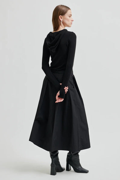 Niline Taffeta A-Line Skirt - Black - et seQ fashion