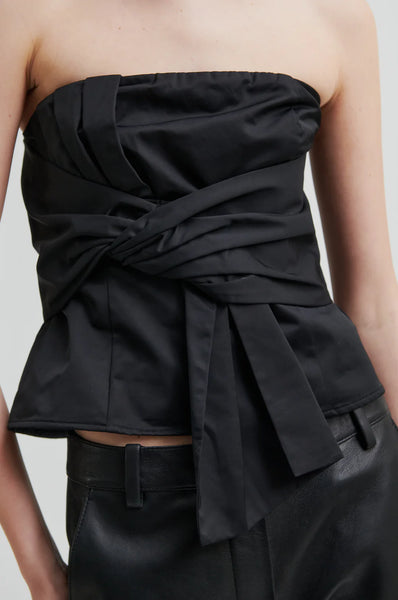 Bow Detail Bodice Top - Black - et seQ fashion