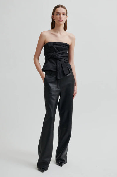 Bow Detail Bodice Top - Black - et seQ fashion