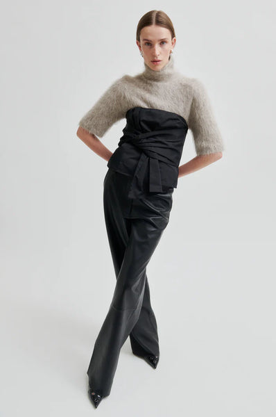 Bow Detail Bodice Top - Black - et seQ fashion