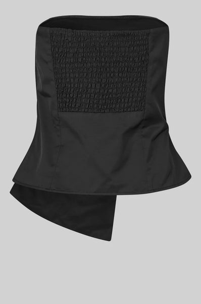 Bow Detail Bodice Top - Black - et seQ fashion