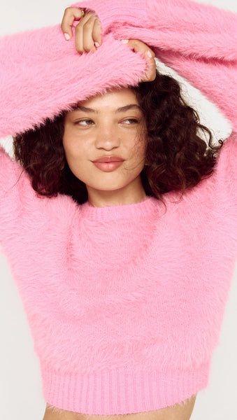 Clio Fluffy Knit Jumper - Fuchsia - et seQ fashion
