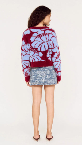 Amara Intarsia Knit - Wine/Blue Bell Floral - et seQ fashion