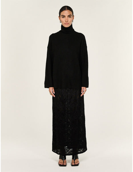 Astrid Sheer Lace Maxi Skirt - Black - et seQ fashion