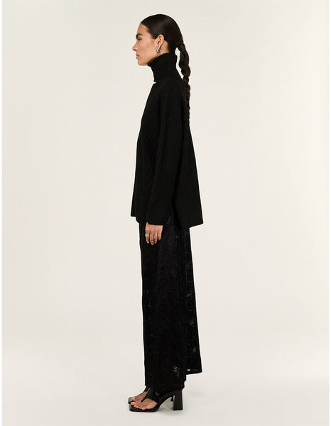 Astrid Sheer Lace Maxi Skirt - Black - et seQ fashion