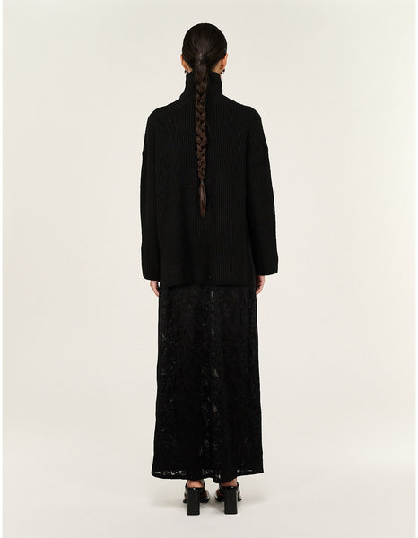 Astrid Sheer Lace Maxi Skirt - Black - et seQ fashion