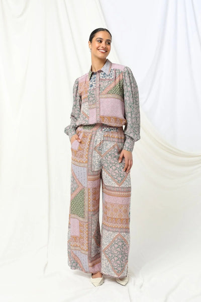 Eden Pant - Multi Floral Geometric Print - et seQ fashion