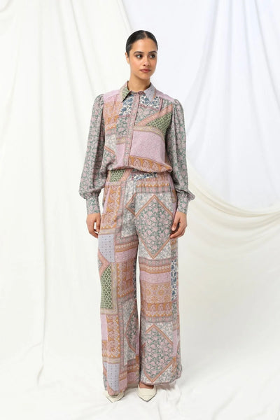 Eden Pant - Multi Floral Geometric Print - et seQ fashion