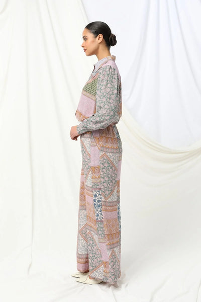 Eden Pant - Multi Floral Geometric Print - et seQ fashion