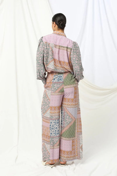 Eden Pant - Multi Floral Geometric Print - et seQ fashion
