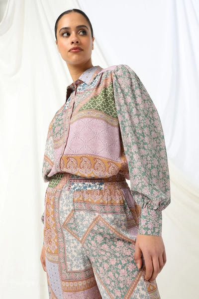 Eden Pant - Multi Floral Geometric Print - et seQ fashion