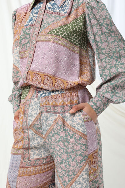 Eden Pant - Multi Floral Geometric Print - et seQ fashion